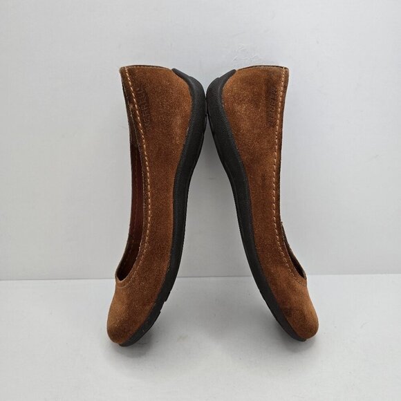 Merrell | tan brown suede slip-on boho round toe ballet flats shoes | WMS 6.5 - Picture 10 of 12